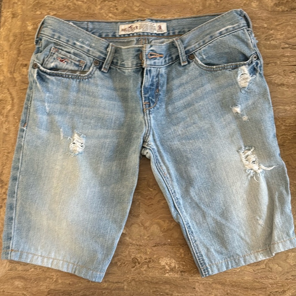 Hollister Denim Distressed Jean Shorts Size 3R